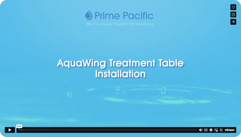 AquaWing Installation Video for AquaWing treatment table setup and operation instructions.