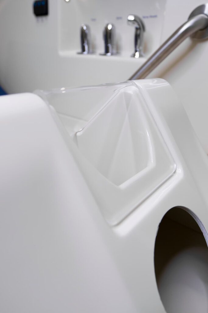 AquaWing Transparent View Cover for AquaWing treatment table colon hydrotherapy system.