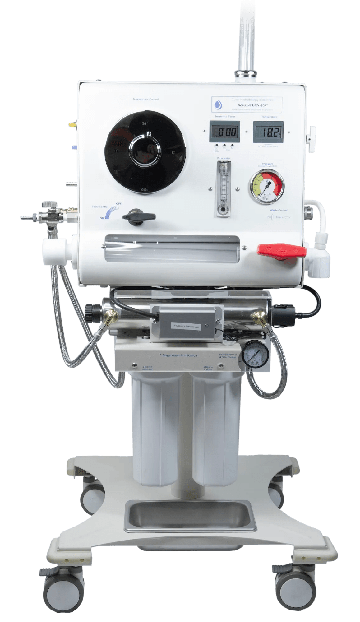 Aquanet GRY-500 with control panel, display gauges, and wheels for mobility, designed for water-based treatments.
