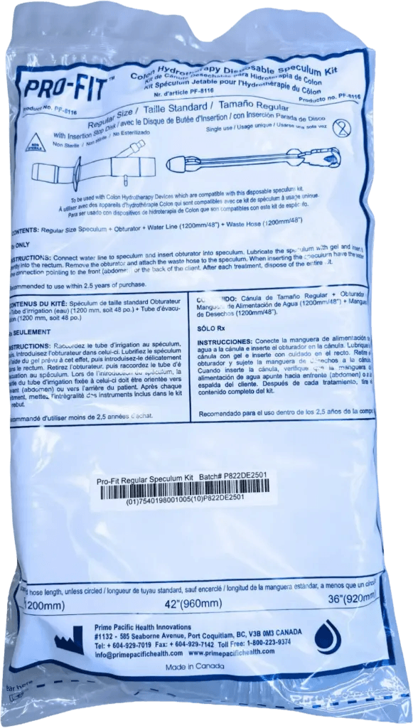 Pro-Fit Kit with Insertion Stop, Regular size disposable speculum kit for colon hydrotherapy systems.
