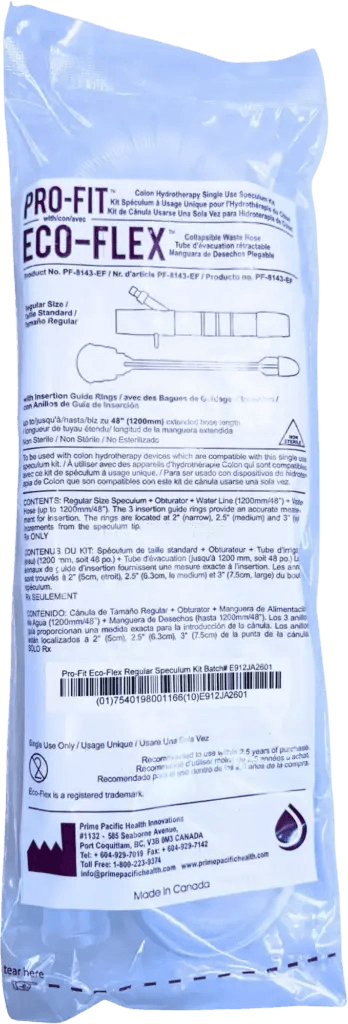 Eco-Flex Kit with Insertion Guide Rings, Regular size, single-use colon hydrotherapy speculum kit.