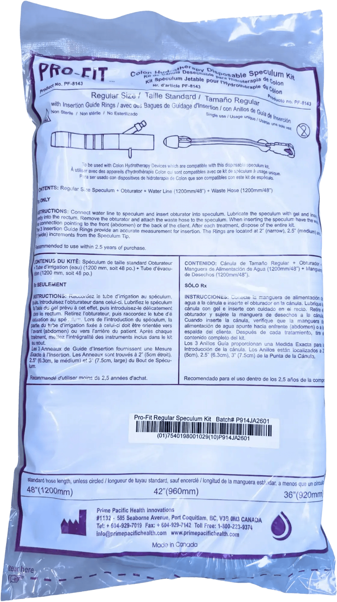 Pro-Fit Kit with Insertion Guide Rings, Regular size, for colon hydrotherapy procedures and accessories.