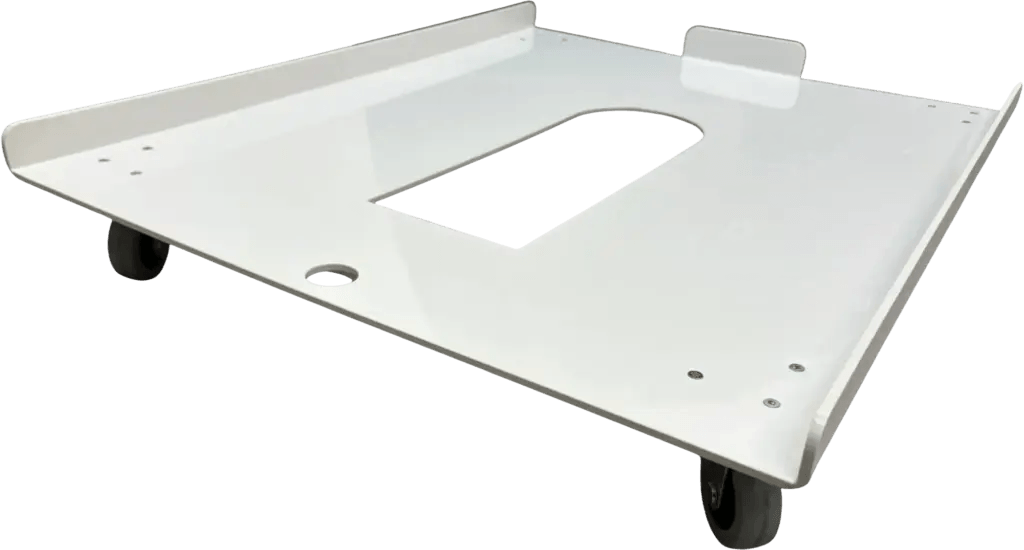 Basin Cover Storage Dolly EMPTY for medical basin cover transport and storage.