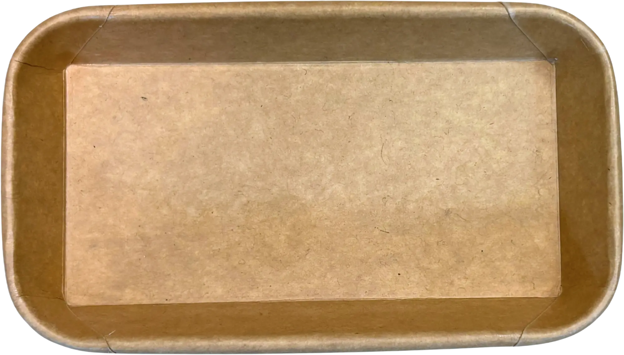 Rectangular, brown cardboard tray with smooth edges and a clean surface.