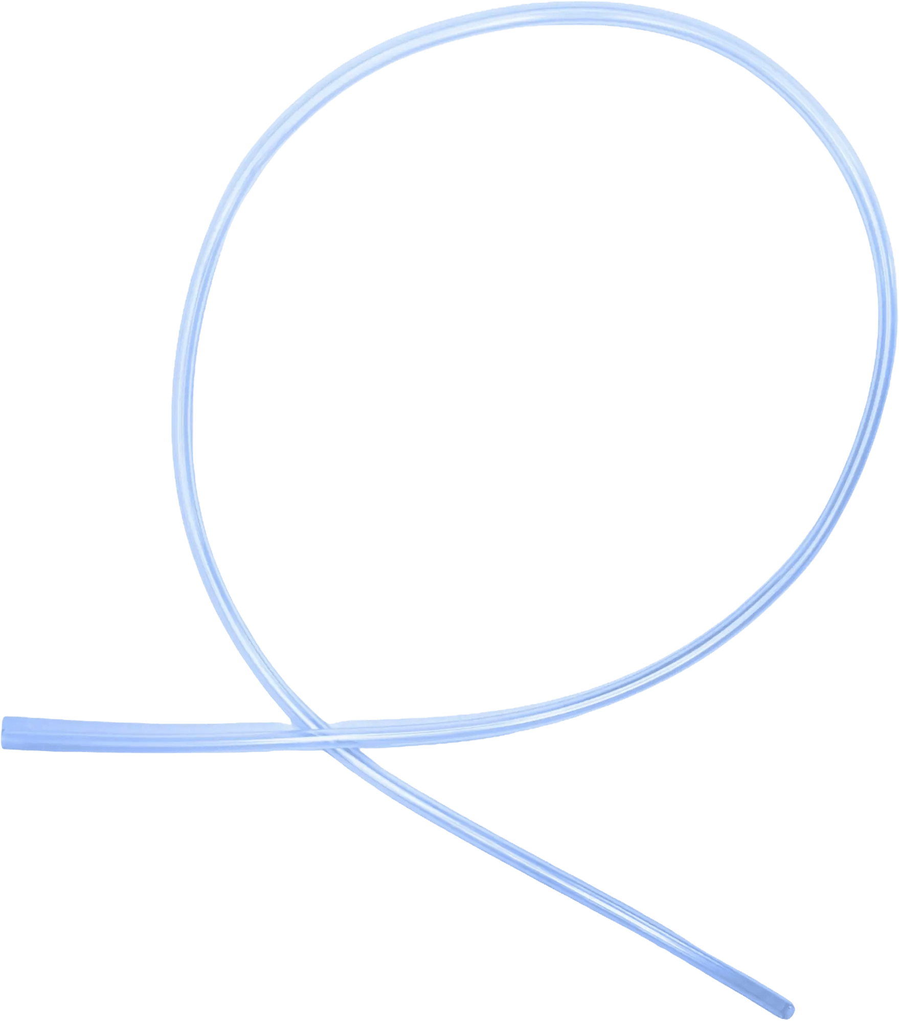 Flexible plastic tubing twisted into a loop, designed for various fluid transfer applications.