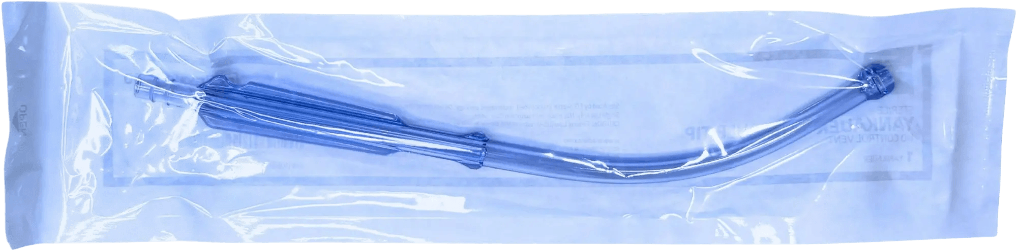 Blue medical tube packaged in clear plastic with instructional labeling for safe use. Ideal for clinical applications.